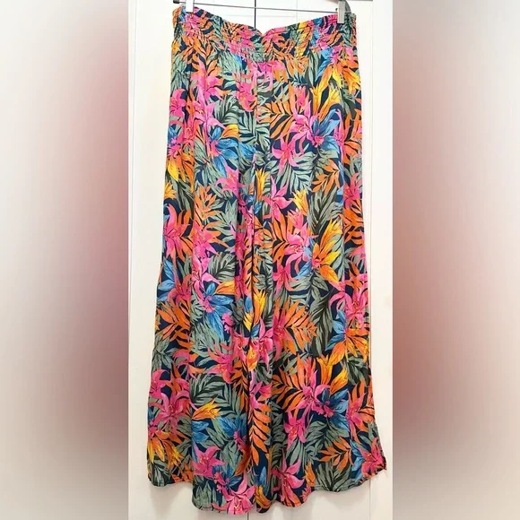 Swimsuit Coverup Pants Women's Tropical Floral Multi Print Sz 1X NEW! - Picture 2 of 4